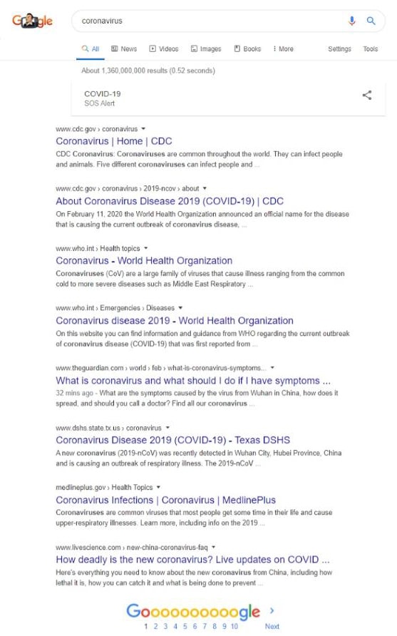 Google-Coronavirus-SERP-result-edited
